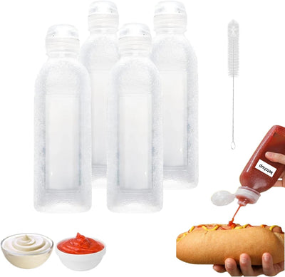 4 Pzas Botellas Silicón Alimenticio con Marcas