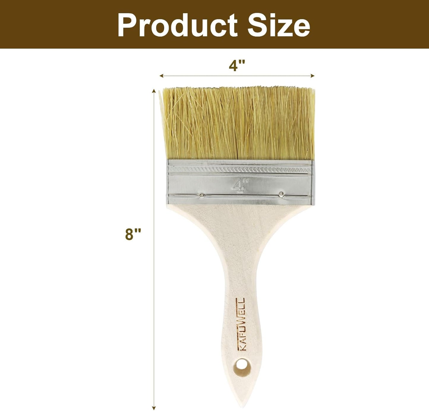 Brocha pintura virutas doble grosor mango madera 4pulg