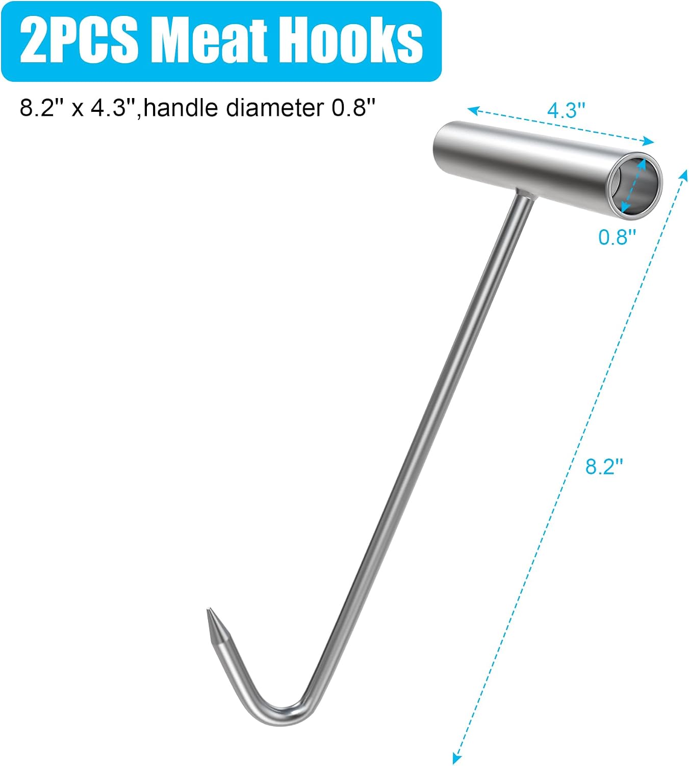 Ganchos carne acero inox y giratorios para carnicería cocina