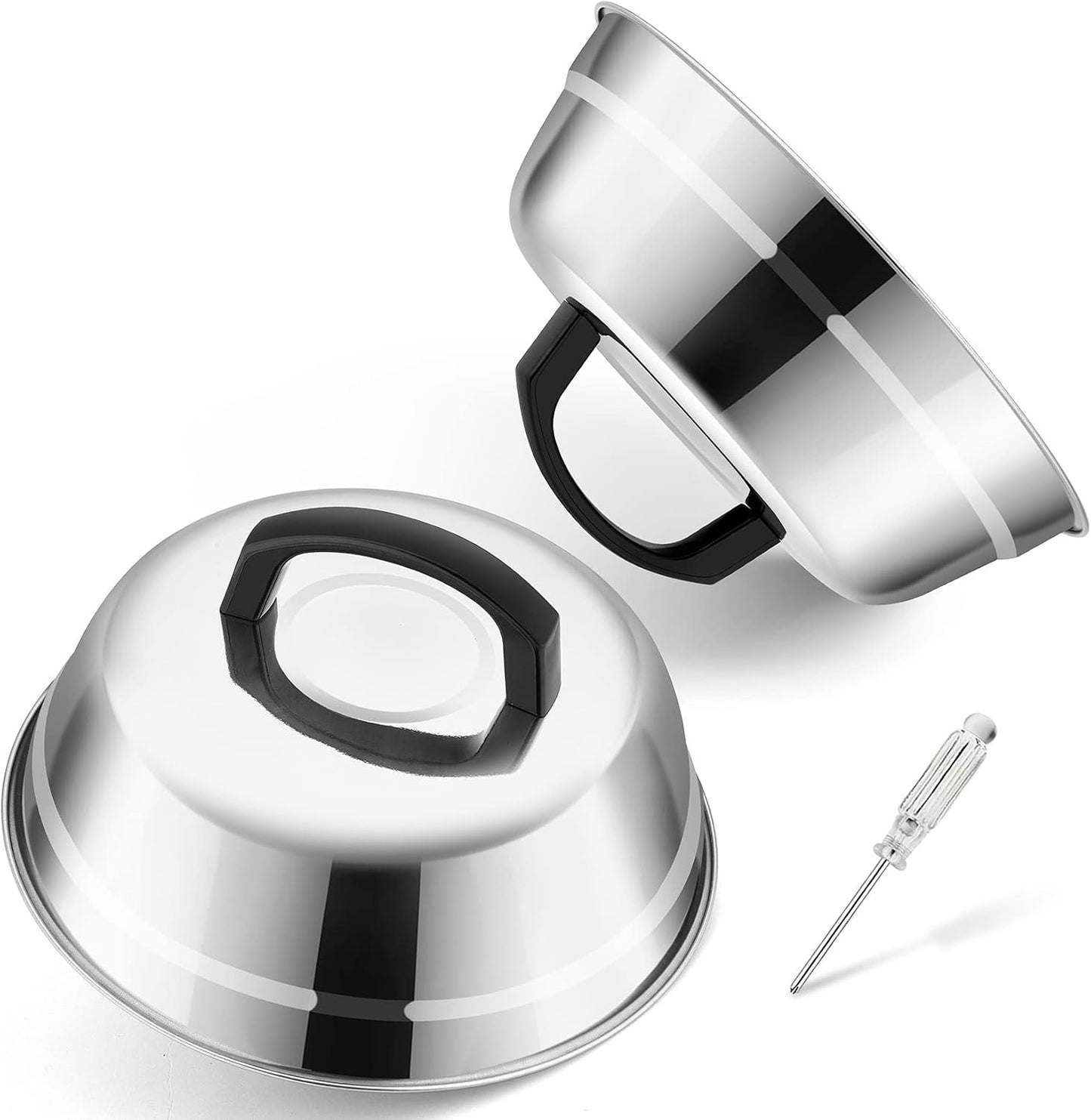 2 Pzas Cubiertas Hilvanar 9pulg Acero Inox Apta para Parrilla