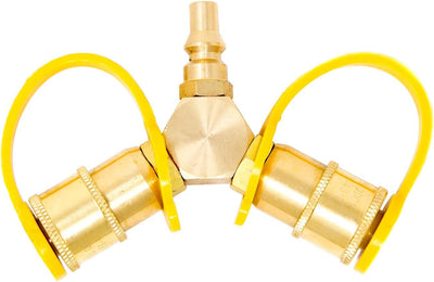 Adaptador Y propano 1/4pulg conexión rápida para RV y parrilla