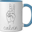 Taza cerámica Calvin Peace Sign para niños azul/blanco