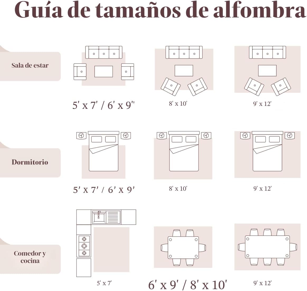 Alfombra lavable 8x10ft vintage lana sintética sala dormitorio