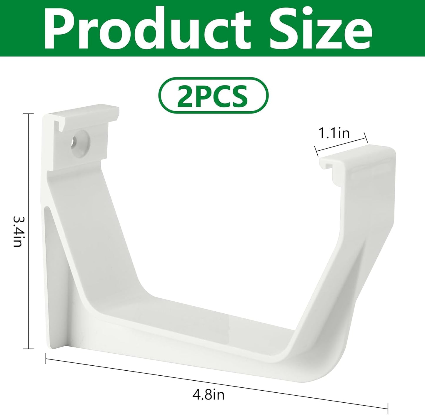 2 Pzas Soporte Canaleta Techo 5pulg ABS Resistente Blanco