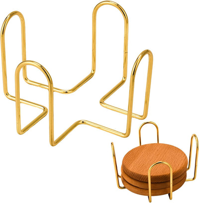 Soporte para posavasos de 4.3 pulgadas metal dorado para 4 a 9 piezas