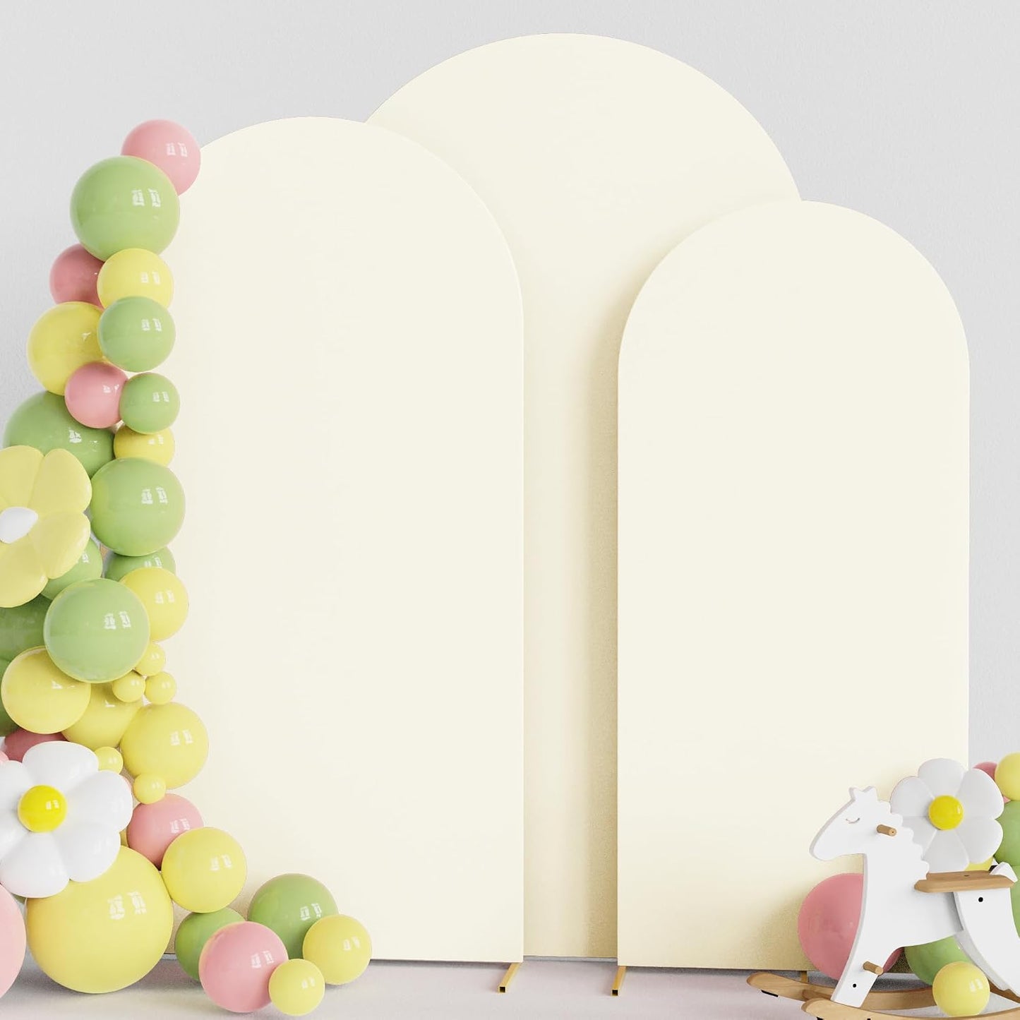 3 Pzas Fundas Spandex Arco Boda 7.2x6.6x6ft Soporte Chiara