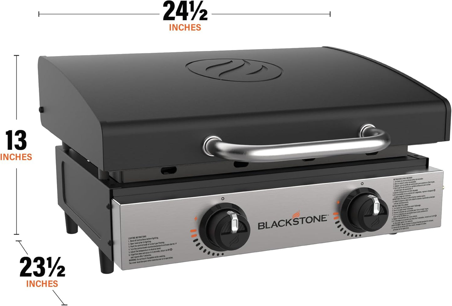 Plancha mesa 22pulg acero inox capucha negro