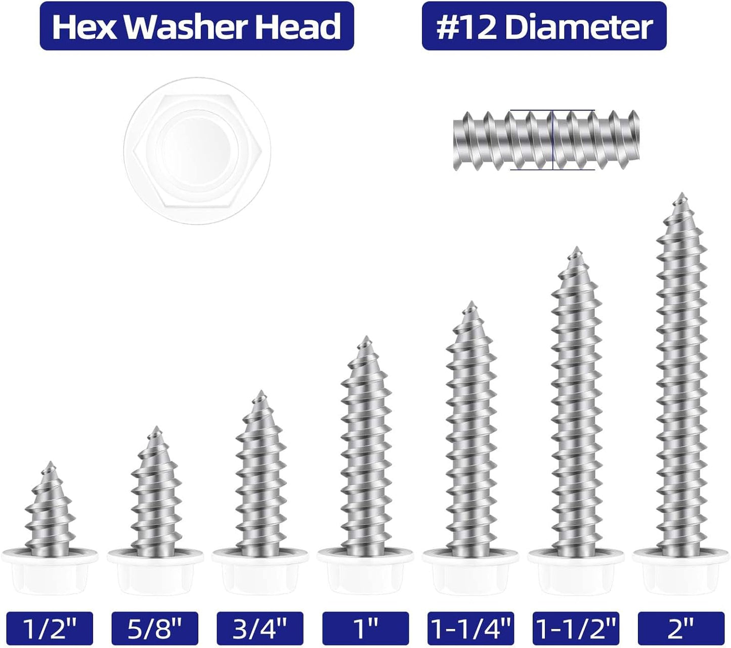 Tornillos autorroscantes hexa 3/4pulg acero inox 50uds