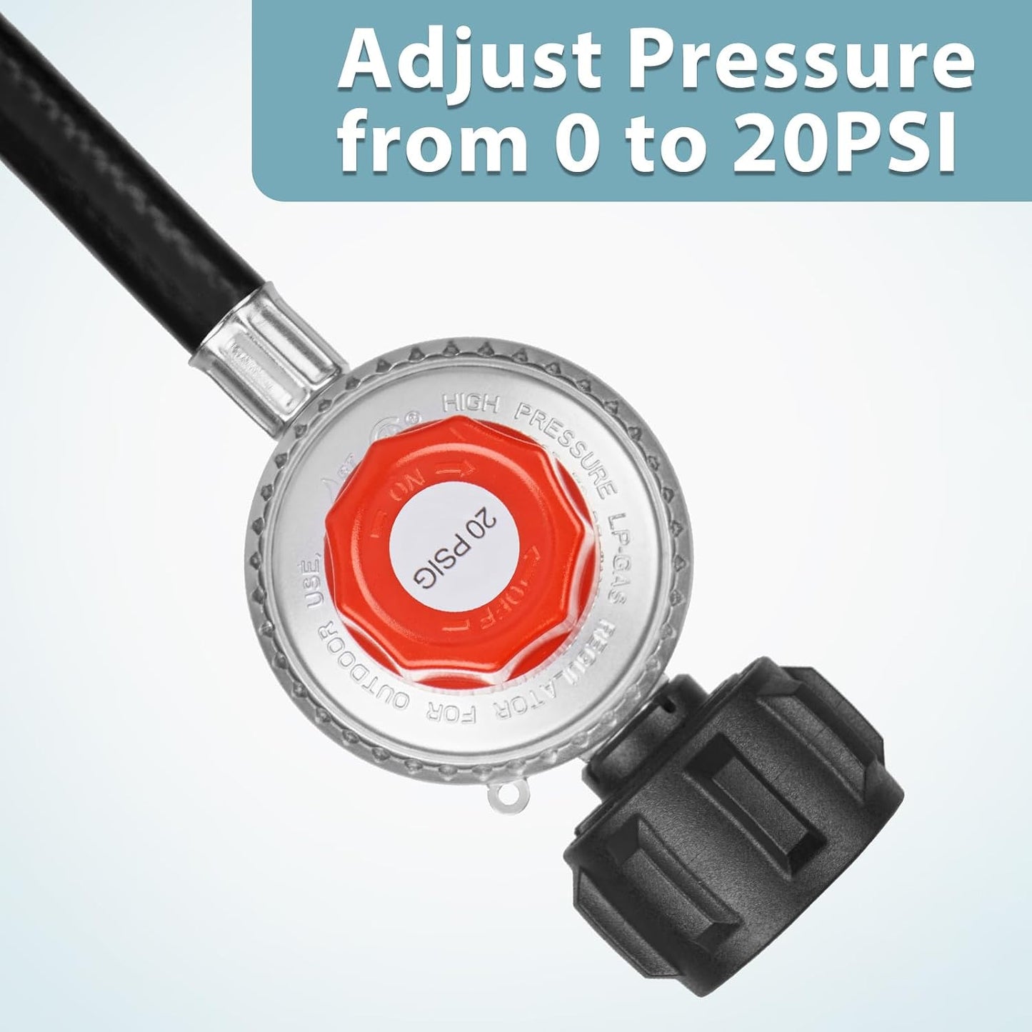 Regulador propano 0-20 PSI manguera adaptador latón 4ft