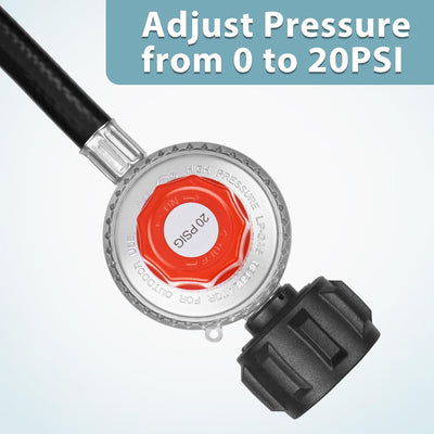 Regulador propano 0-20 PSI manguera adaptador latón 4ft