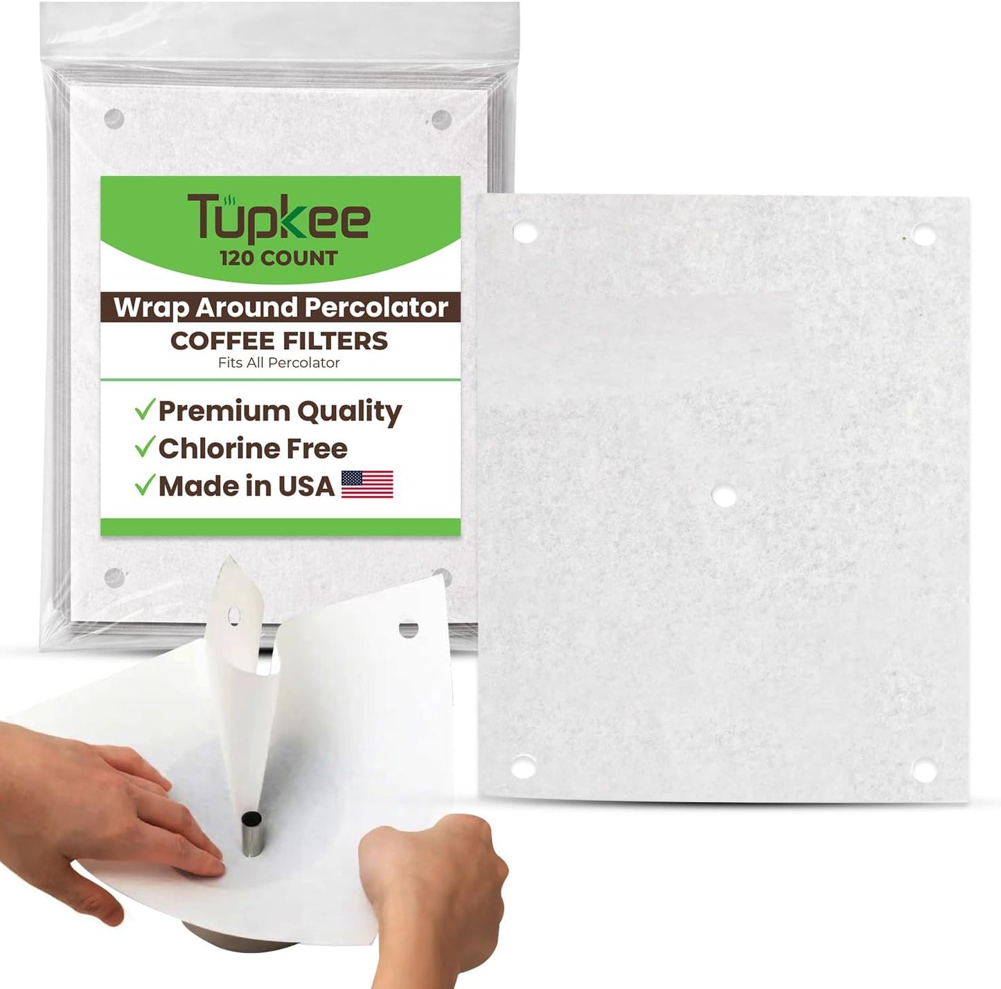 Filtros café percolador 120 uds comp 120 blancos USA