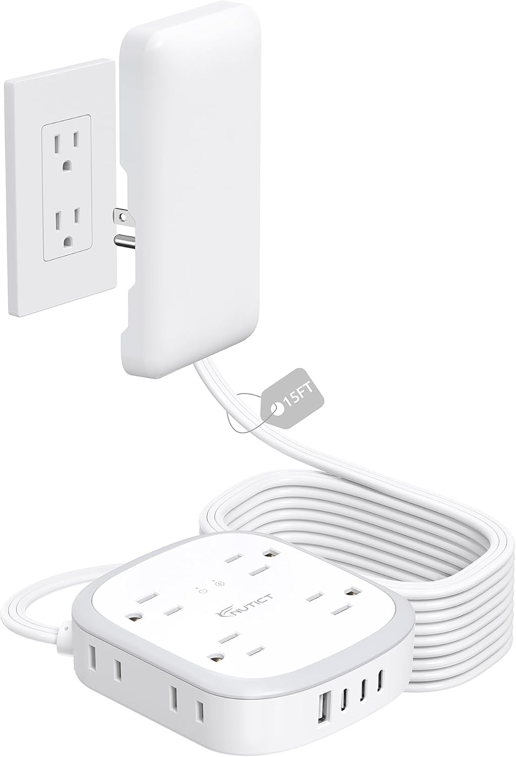 Cable extensión 15ft 8 salidas 4puertos USB C con protección
