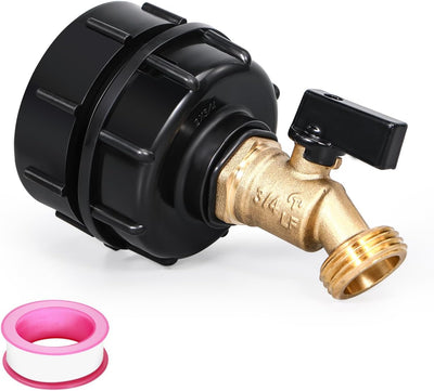 Adaptador IBC 275-330gal válvula latón 2.36pulg para manguera