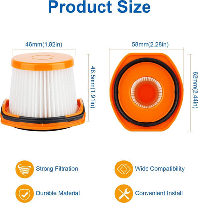 Filtro vacío repuesto para Shark Wandvac WS620 5uds