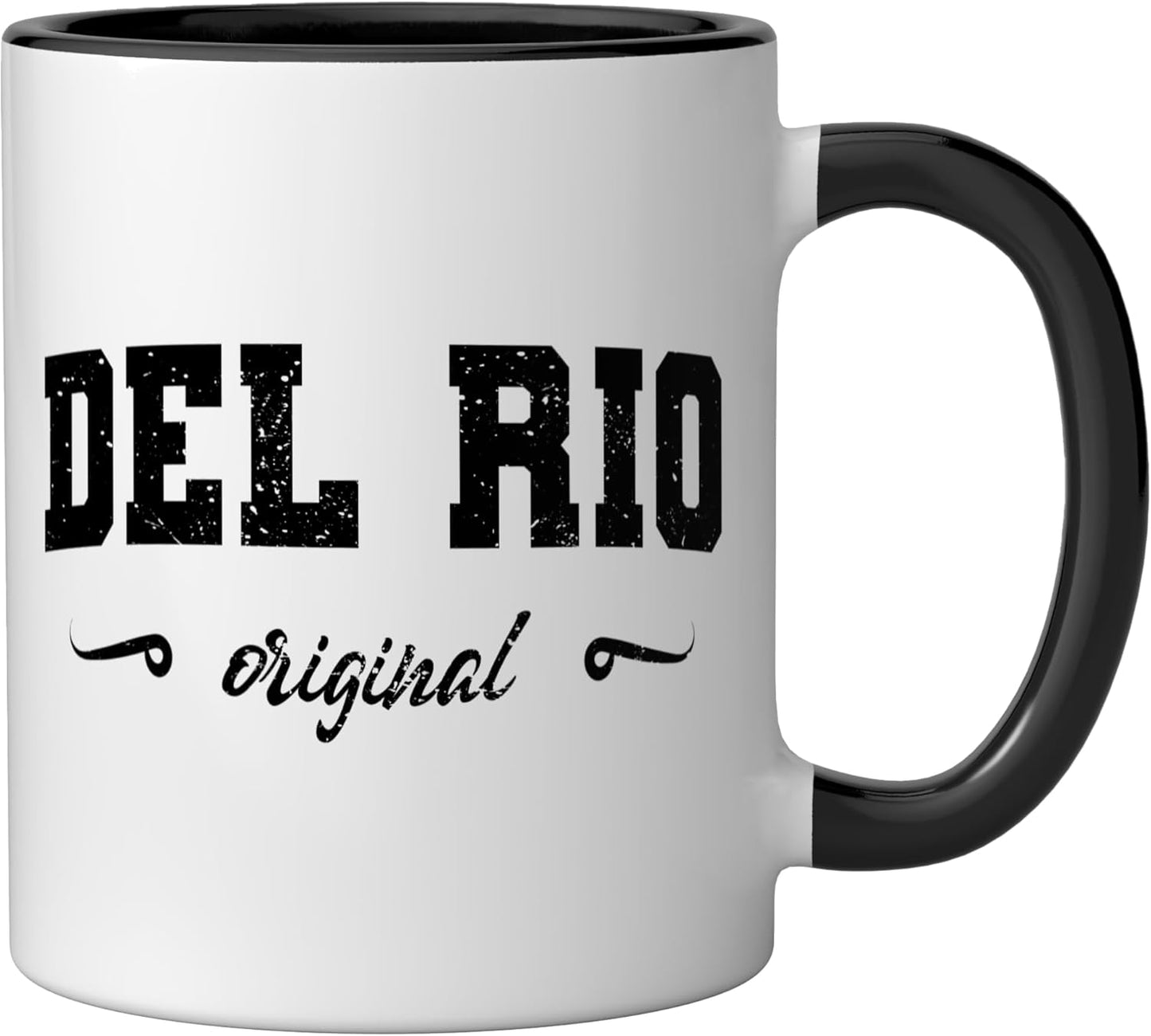 Taza cerámica Del Rio Texas retro negra/blanca