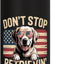 Botella de agua acero inoxidable perro golden retriever con aislamiento
