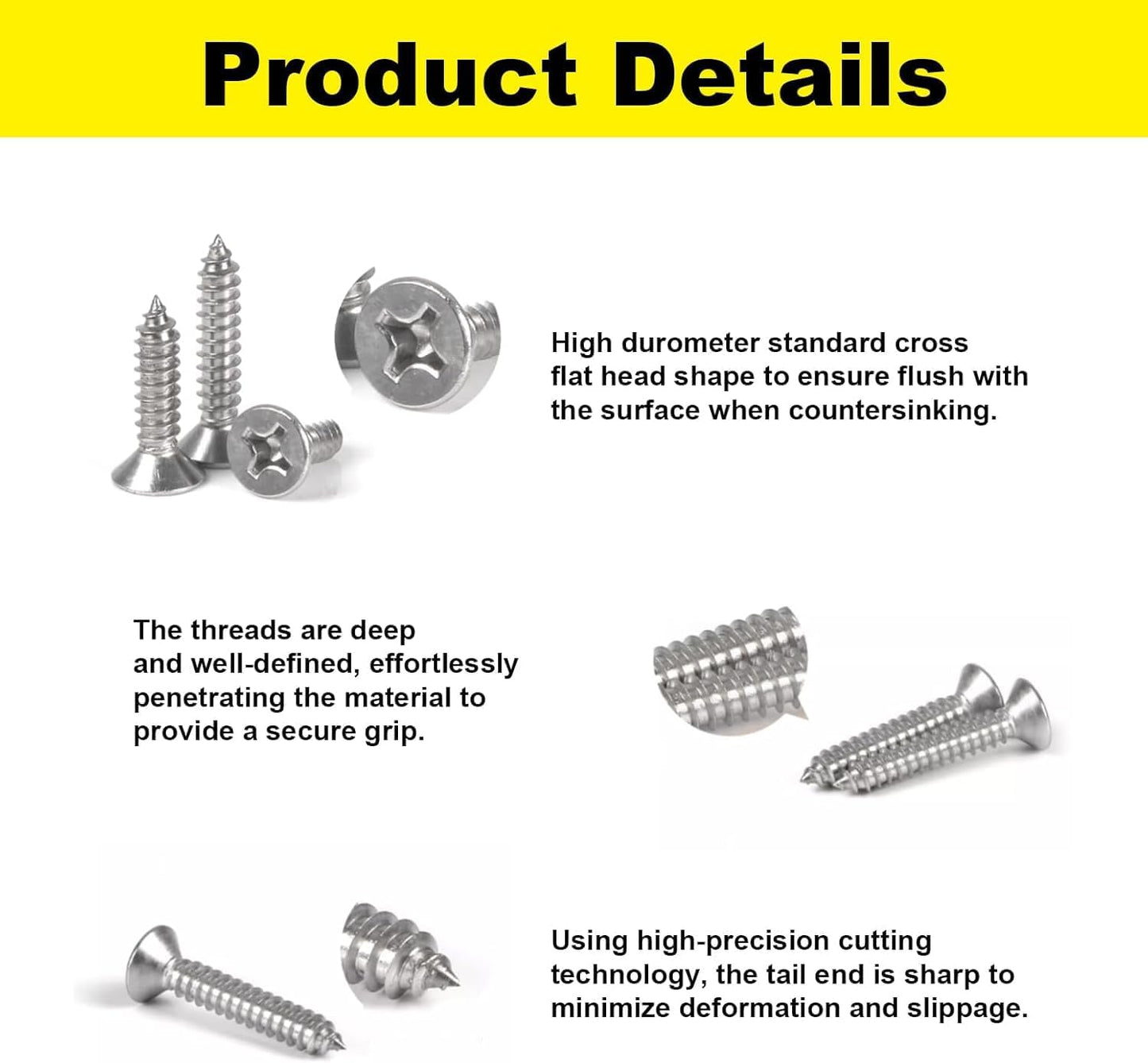 Tornillos acero inox 304 M3x16mm autorroscantes 200uds