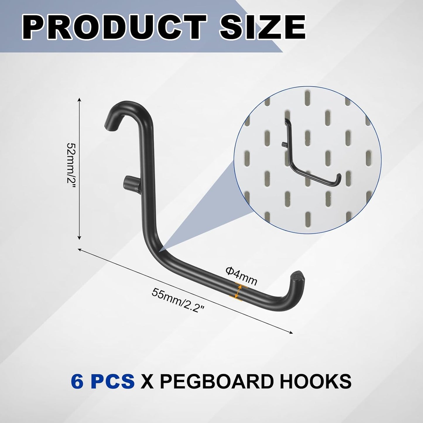 6 Ganchos Metal 2.2x2pulg Almacenamiento Forma L