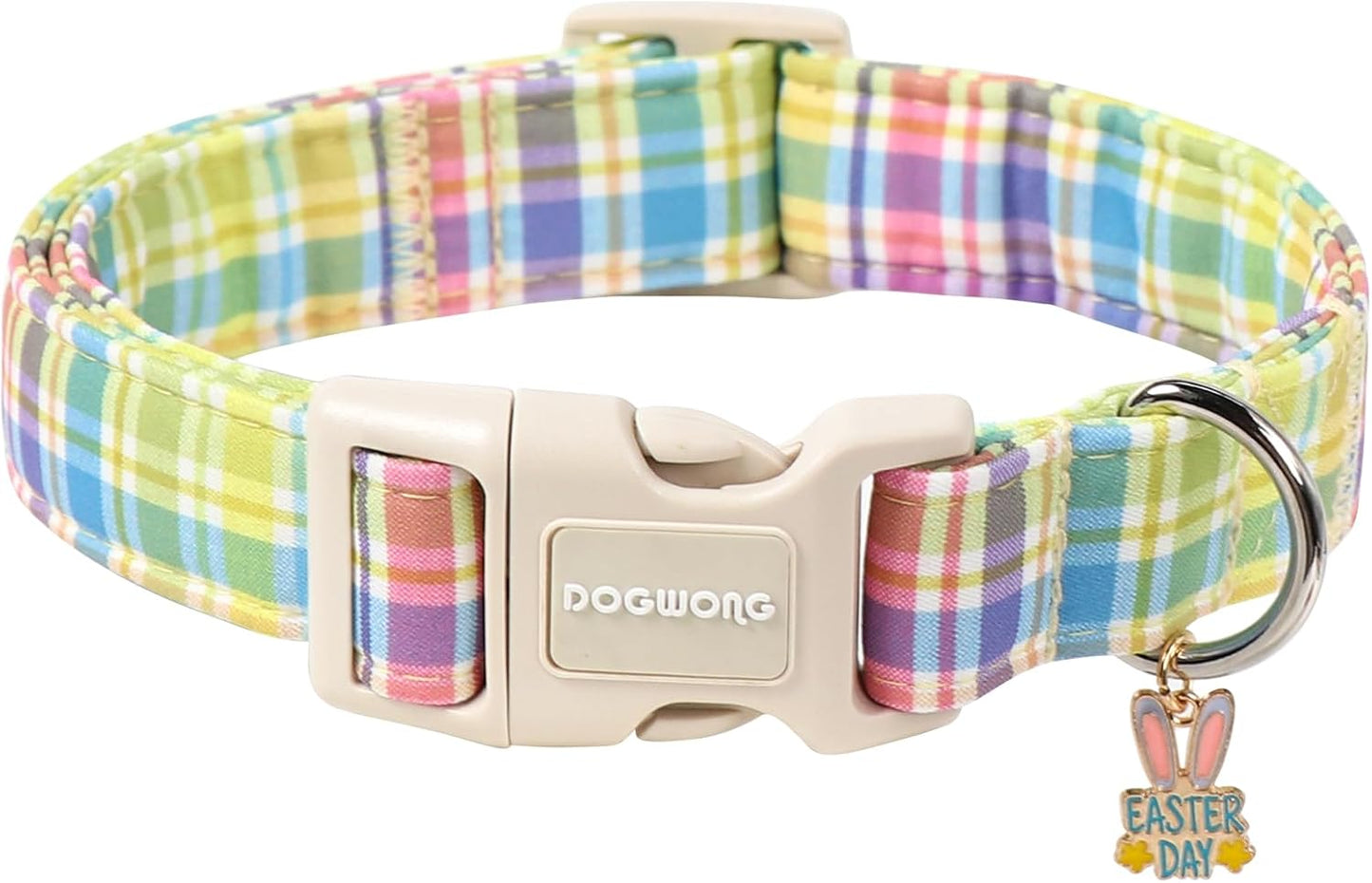 Collar Pascua perro ajustable cuadros coloridos 14-21pulg