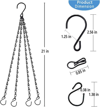Cadenas colgantes 21pulg 4 correas para macetas y ganchos jardín