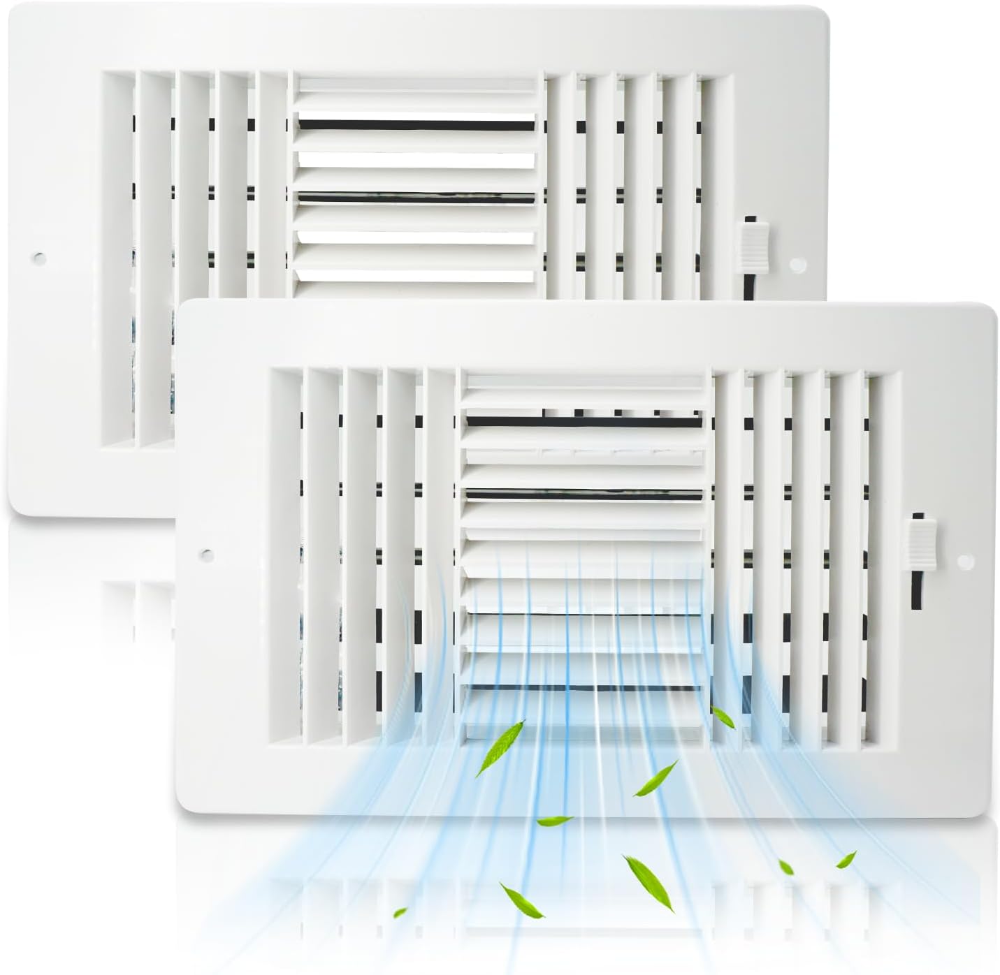 2 Rejillas Ventilación Techo 10x8pulg Plástico Ajustable