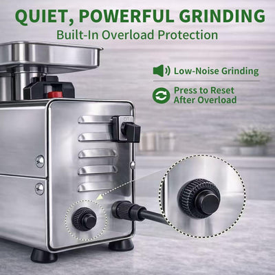 Picadora carne acero inox con empujador 3 placas