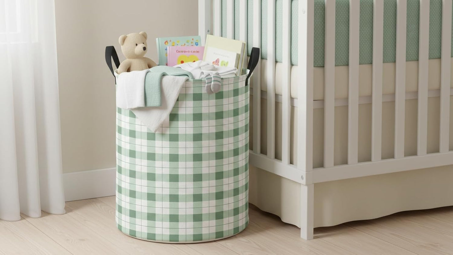 Cesta lavandería grande impermeable plegable rejilla verde
