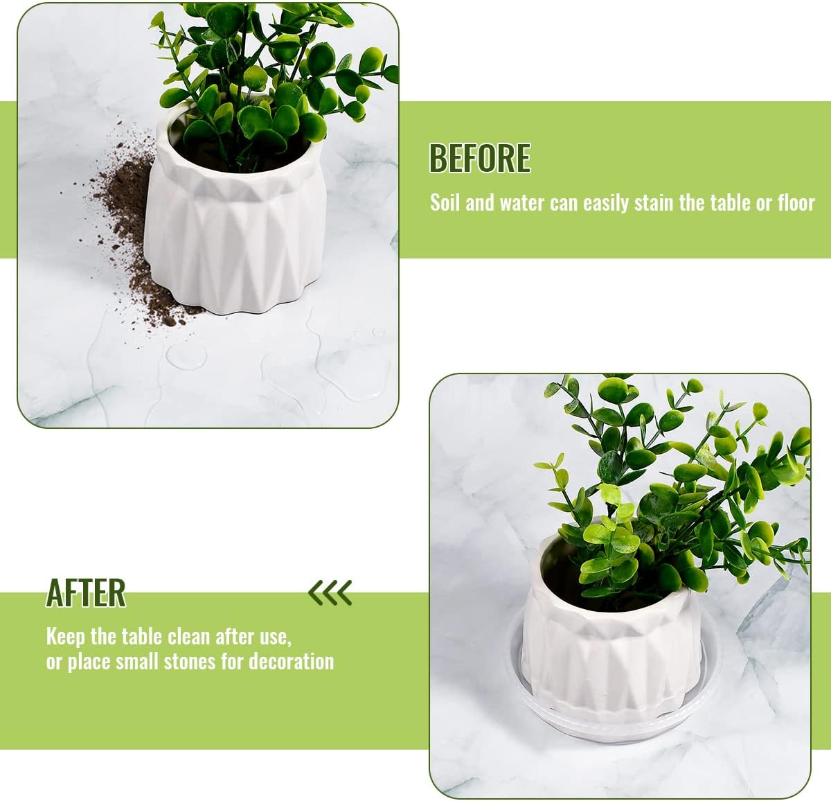 9 Pzas Platillos Plástico Transparente para Plantas