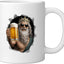 Taza cerámica para cerveza Poseidon Beer, blanca