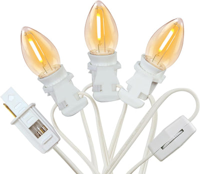3 Bombillas C7 Led Con Cable Blanco Interruptor Universal