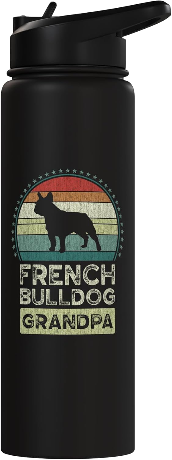 Botella agua acero inox aislada perro francés
