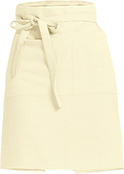 Delantal cocina lino algodón con bolsillos grandes