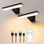 Luces pared recargables LED 2 pzas negro con control