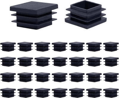 30 Tapones Plástico Cuadrados 1-1/4pulg Protectores Piso Negro