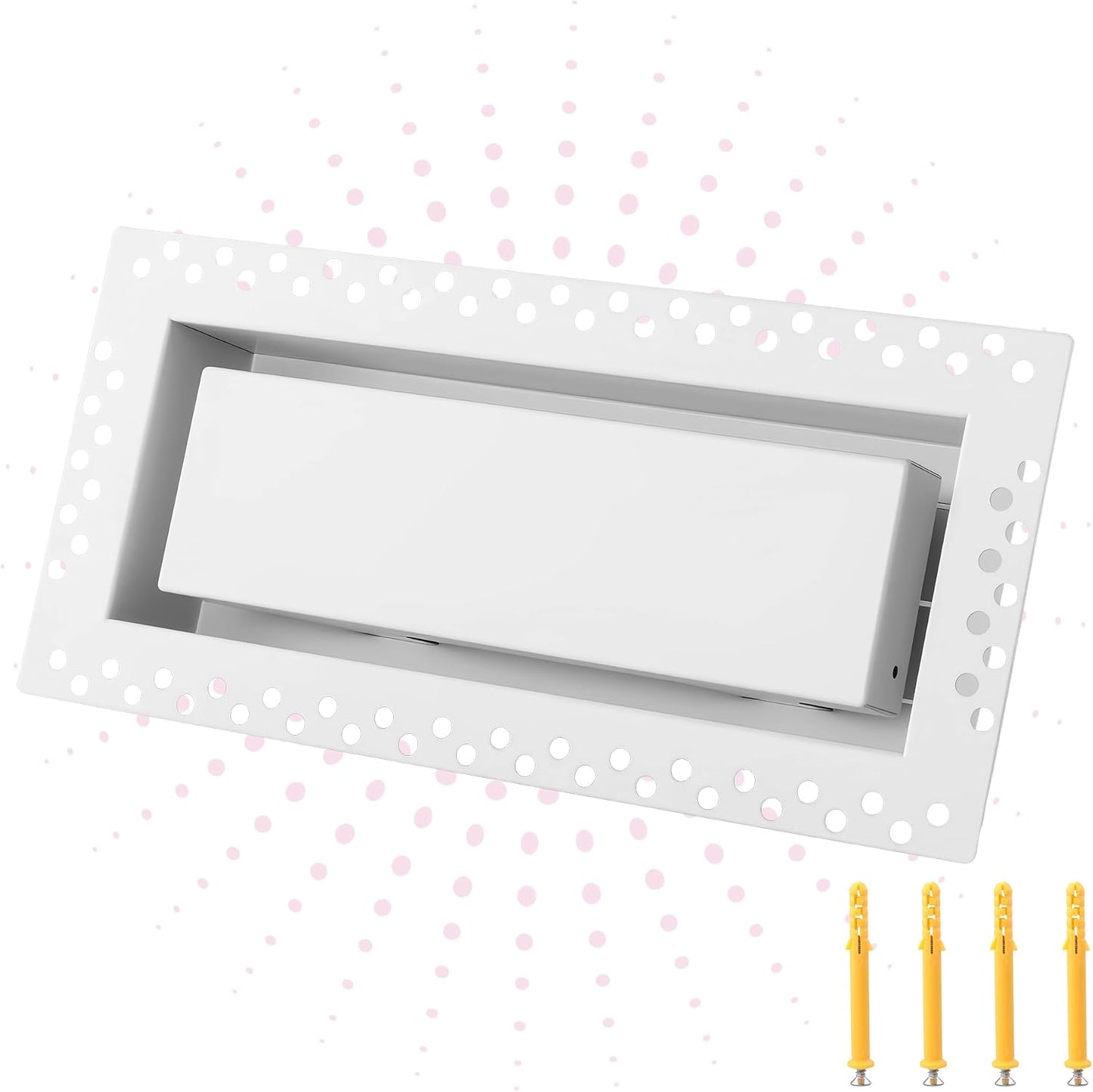 Cubierta ventilación pared metal 4x10pulg ajustable blanca