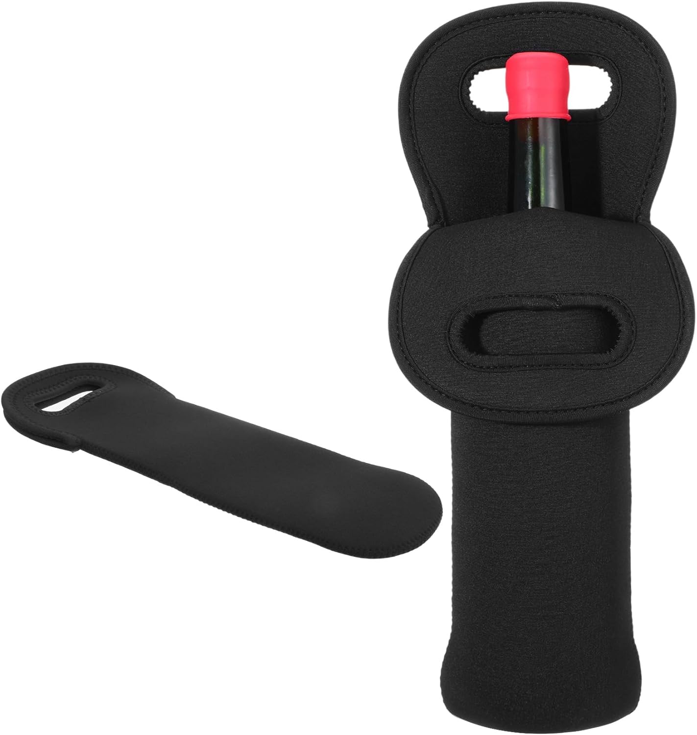 Bolsa aislada de neopreno para vino negro 14.2 x 5.3