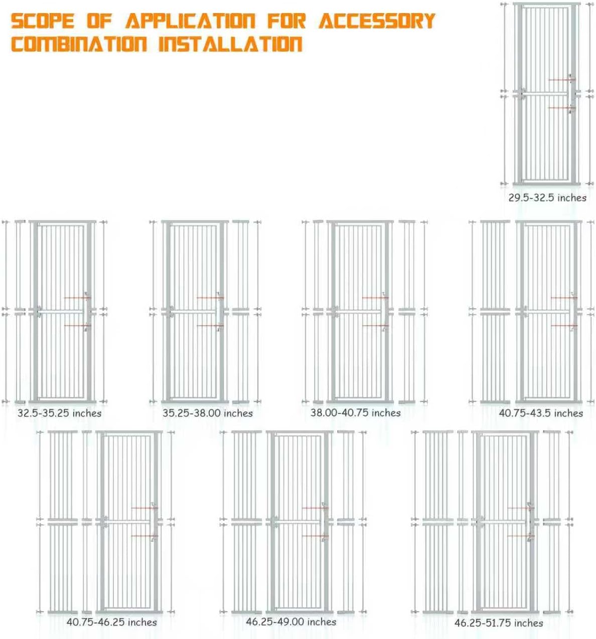 Puerta gatos 74.8pulg ancha 29.5-51.6pulg 8 pernos