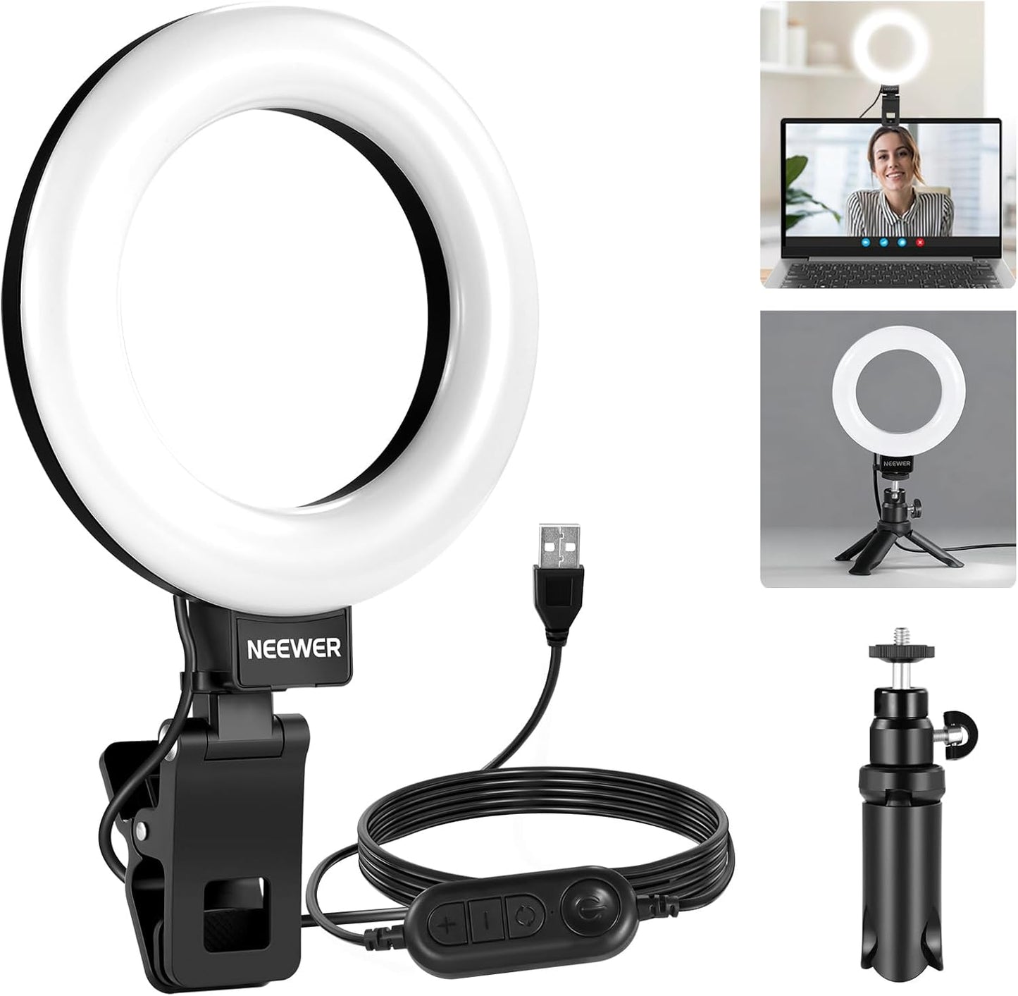 Anillo luz 5pulg para videoconferencia con soporte trípode