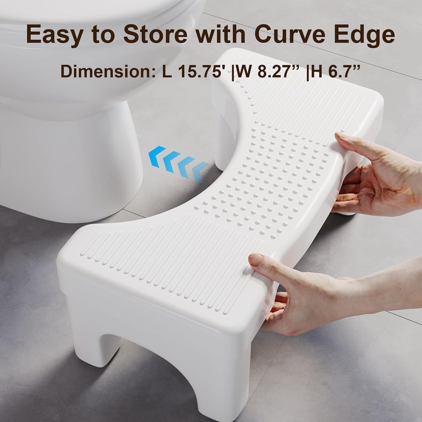Taburete baño plástico antiderrap 7pulg ergonómico