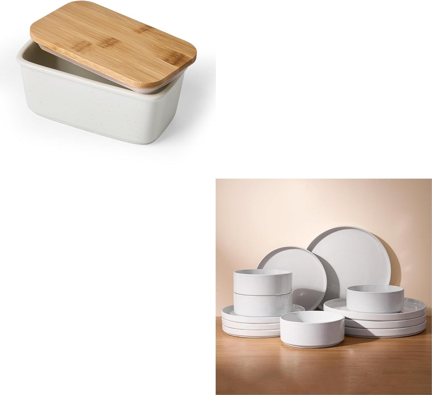 Plato y tazón con tapa Famiware Milkyway Butter Dish