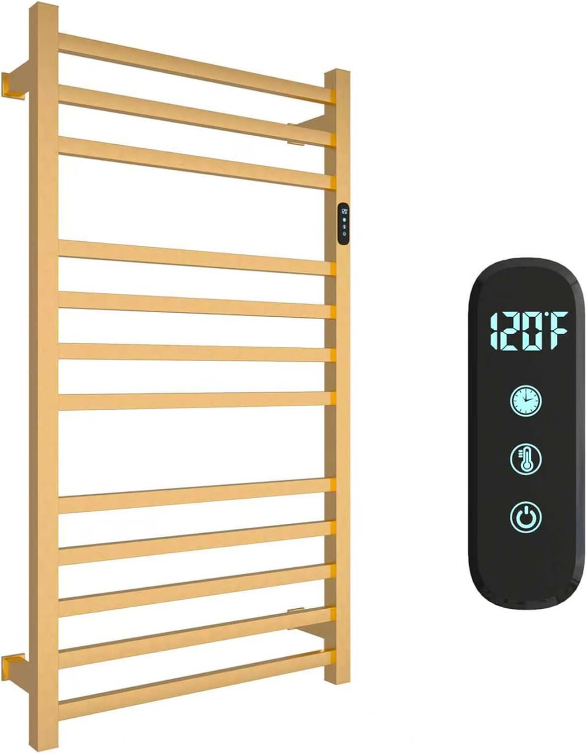 Toallero térmico baño 12 bar temporizador ajustable color dorado