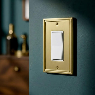 Placa pared latón cepillado interruptor luz decoración