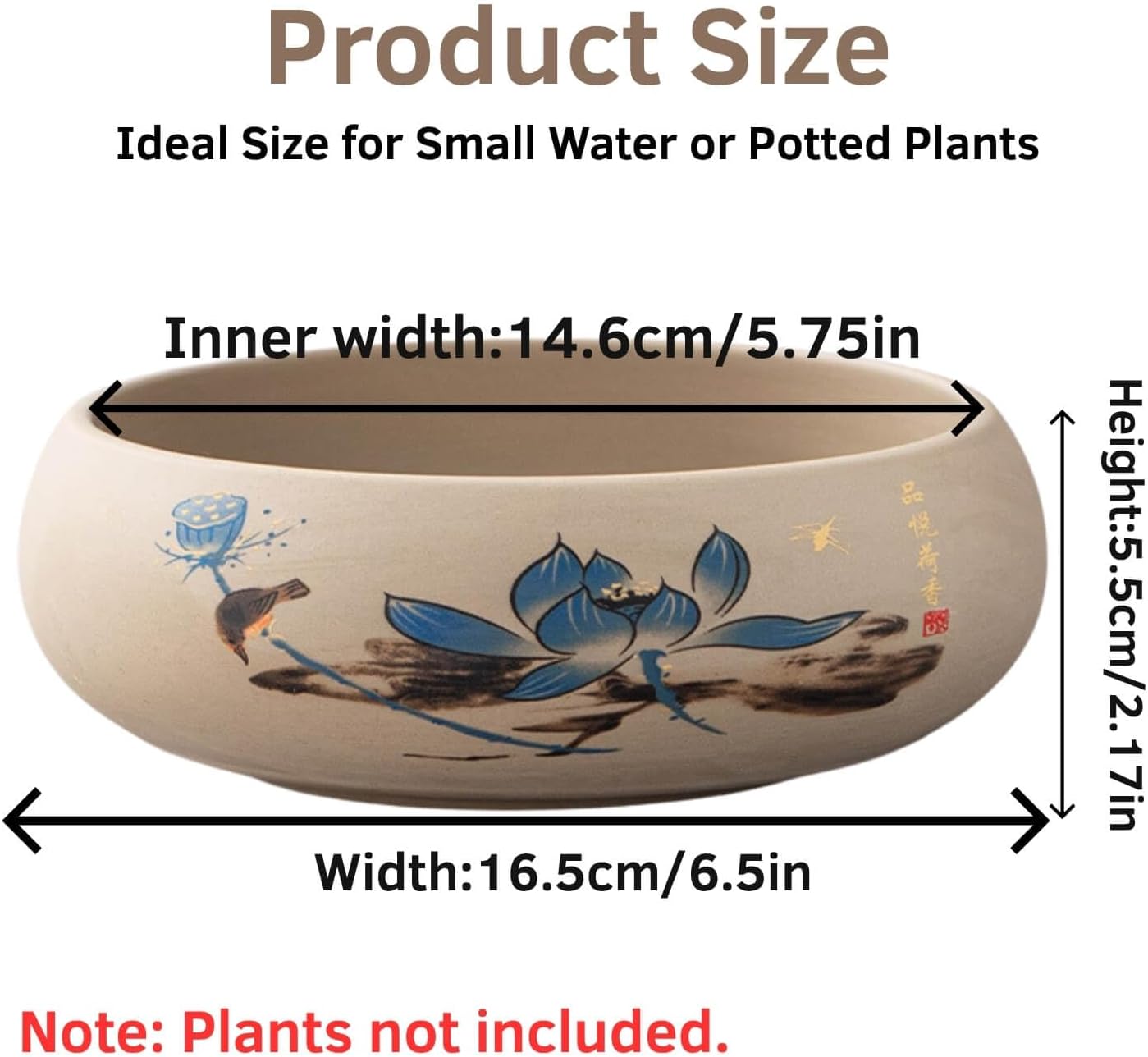 Maceta loto cerámica para plantas acuáticas 16.51cm