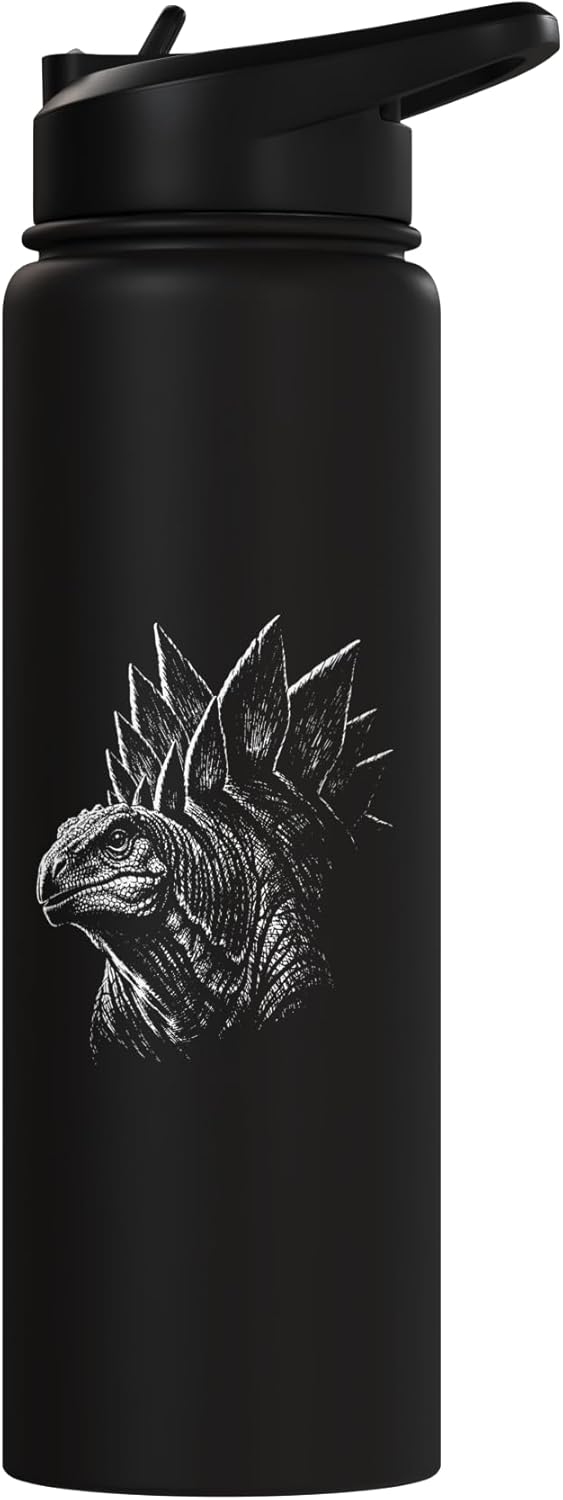 Botella de agua acero inoxidable sin BPA para amante de dinosaurios
