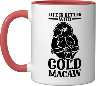 Taza Cerámica para Observación de Aves Roja/Blanca