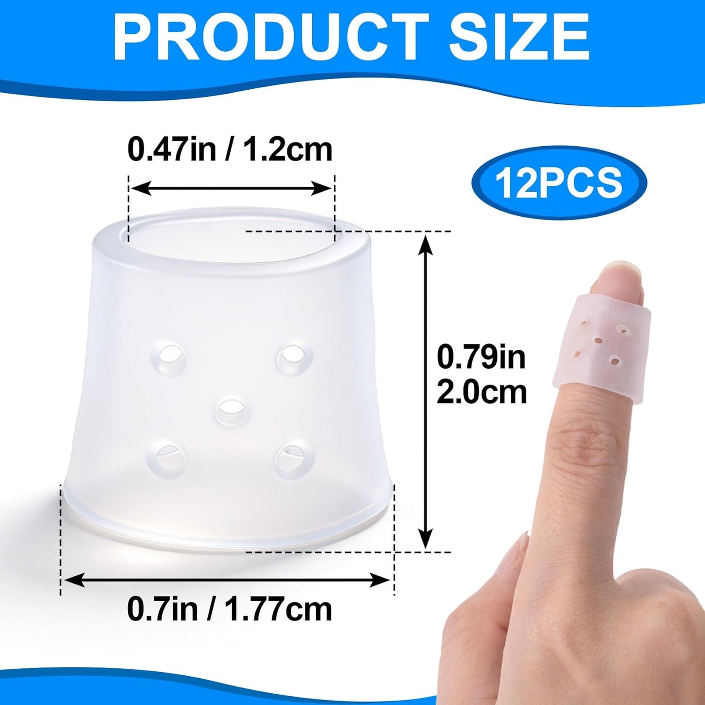 12 fundas dedos silicona reutilizables antipicazón