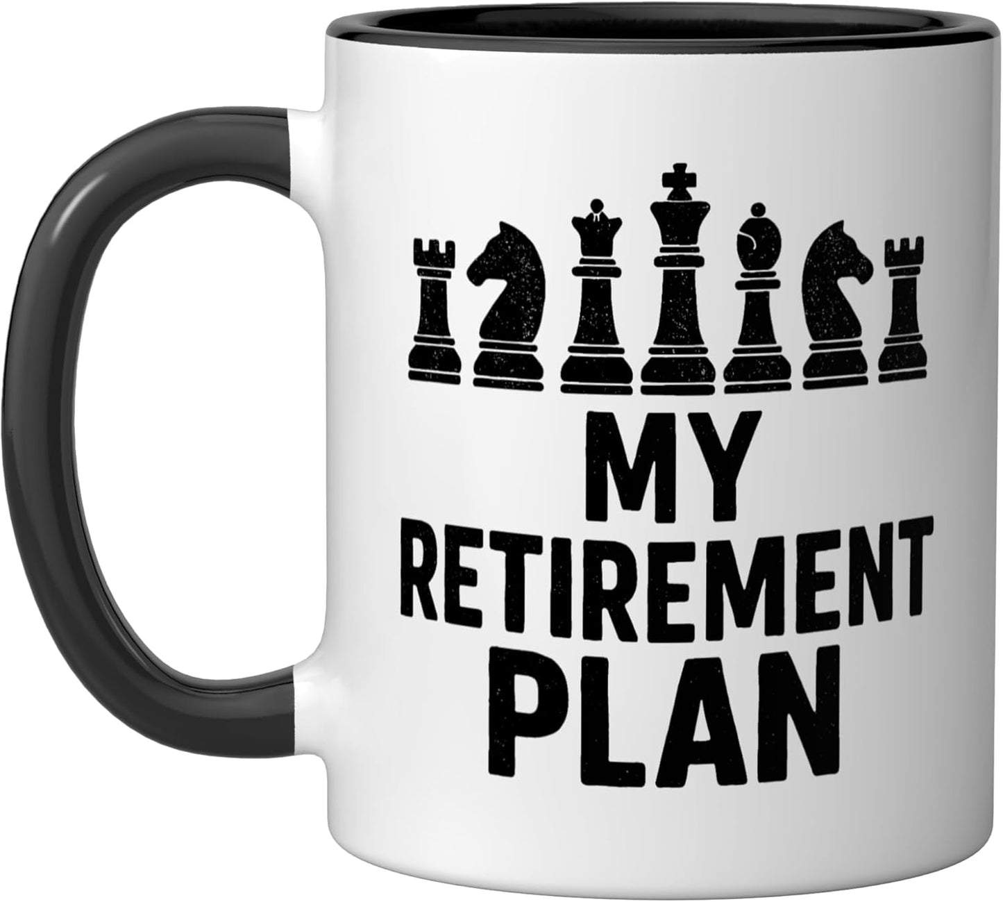 Taza cerámica para hombre divertida de ajedrez negro/blanco