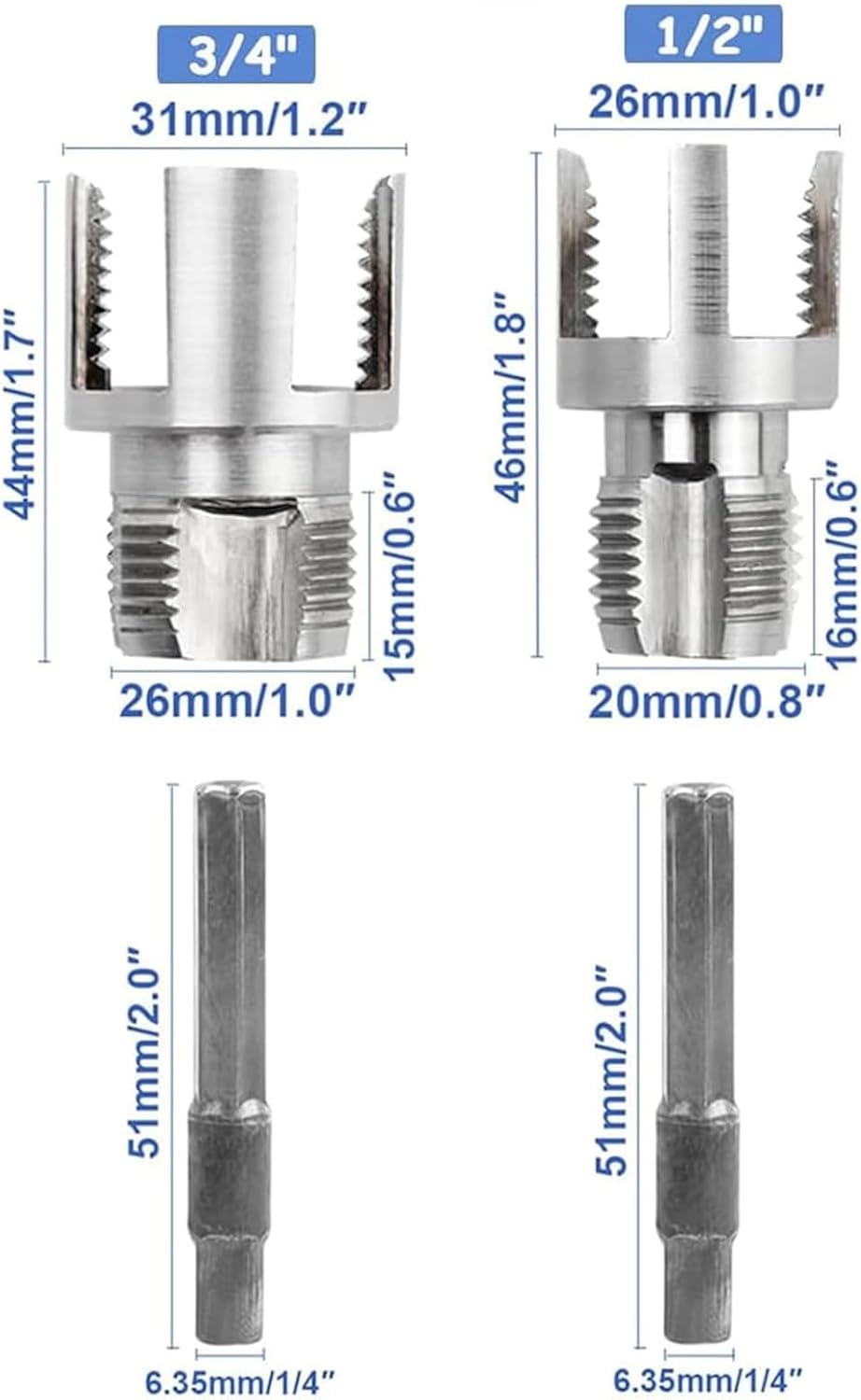Llave tubería 4en1 universal 1/2-3/4pulg