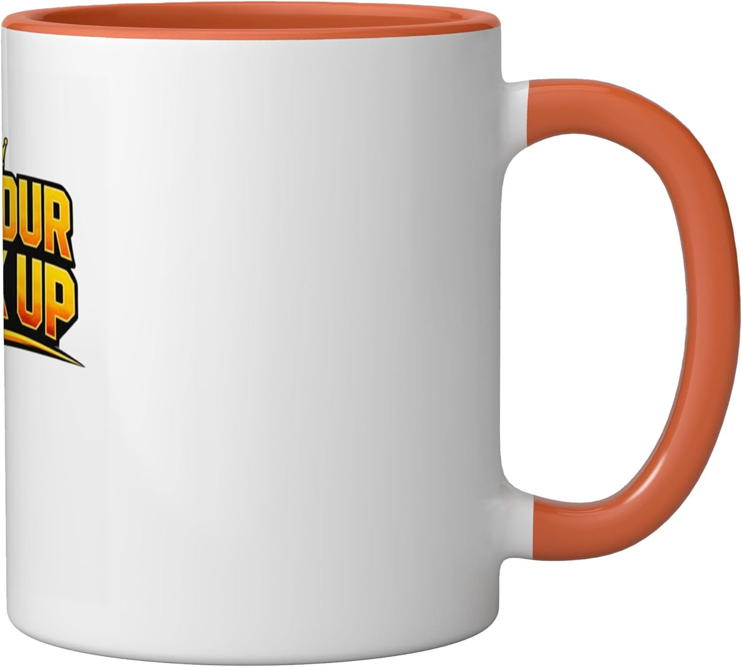 Taza Cerámica para Gamers con Mentalidad Competitiva Naranja/Blanco