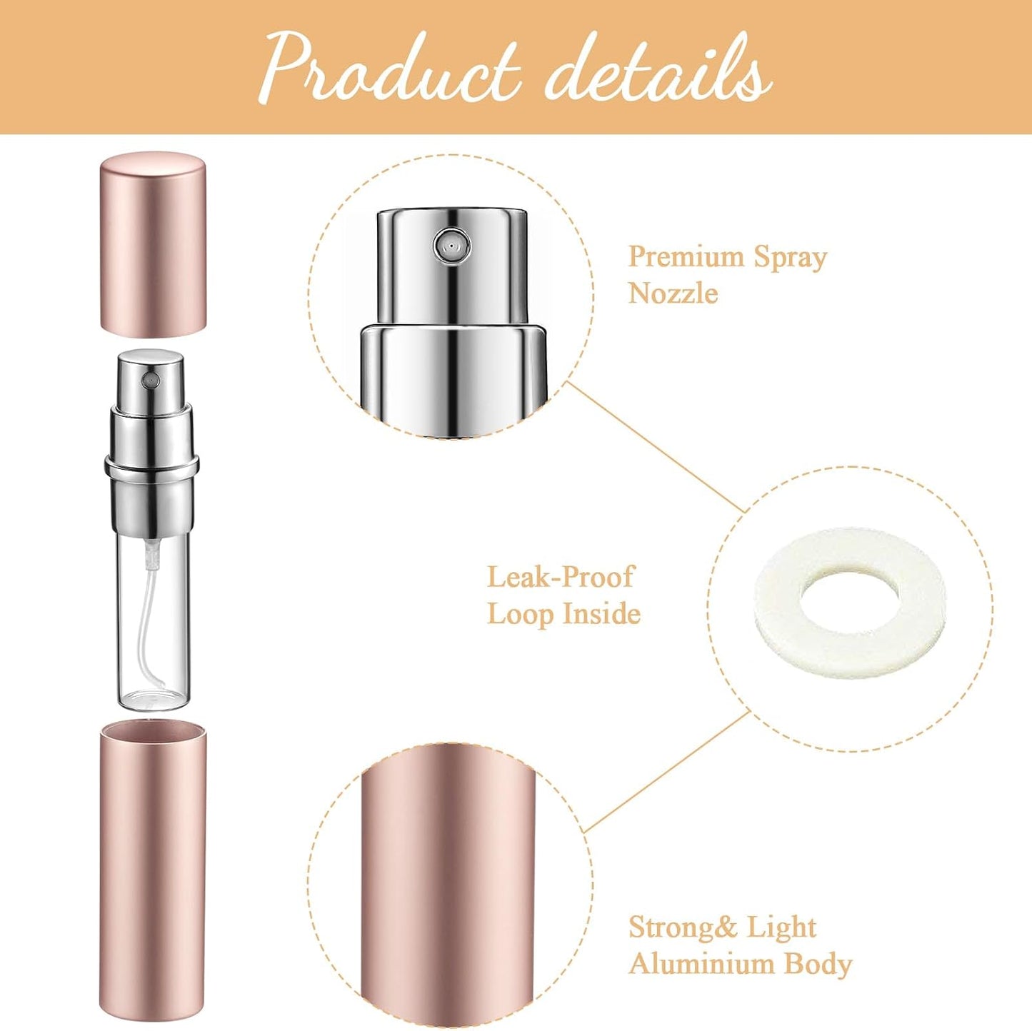 7 Atomizadores Perfume Recargables 0.2oz con Bomba Transferencia